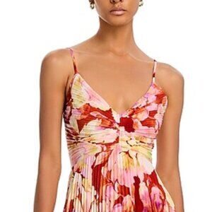 ASTR Blythe Floral Plisse Midi Dress